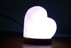 White Heart Salt Lamp USB