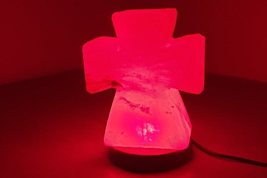 Cross salt lamp