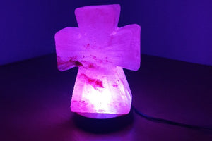 Cross salt lamp