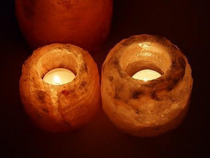 Salt tea light holders